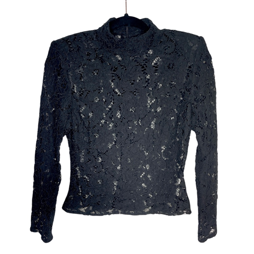 NWOT Zara Black Lace/Crochet Top Size S - Picture 1 of 5